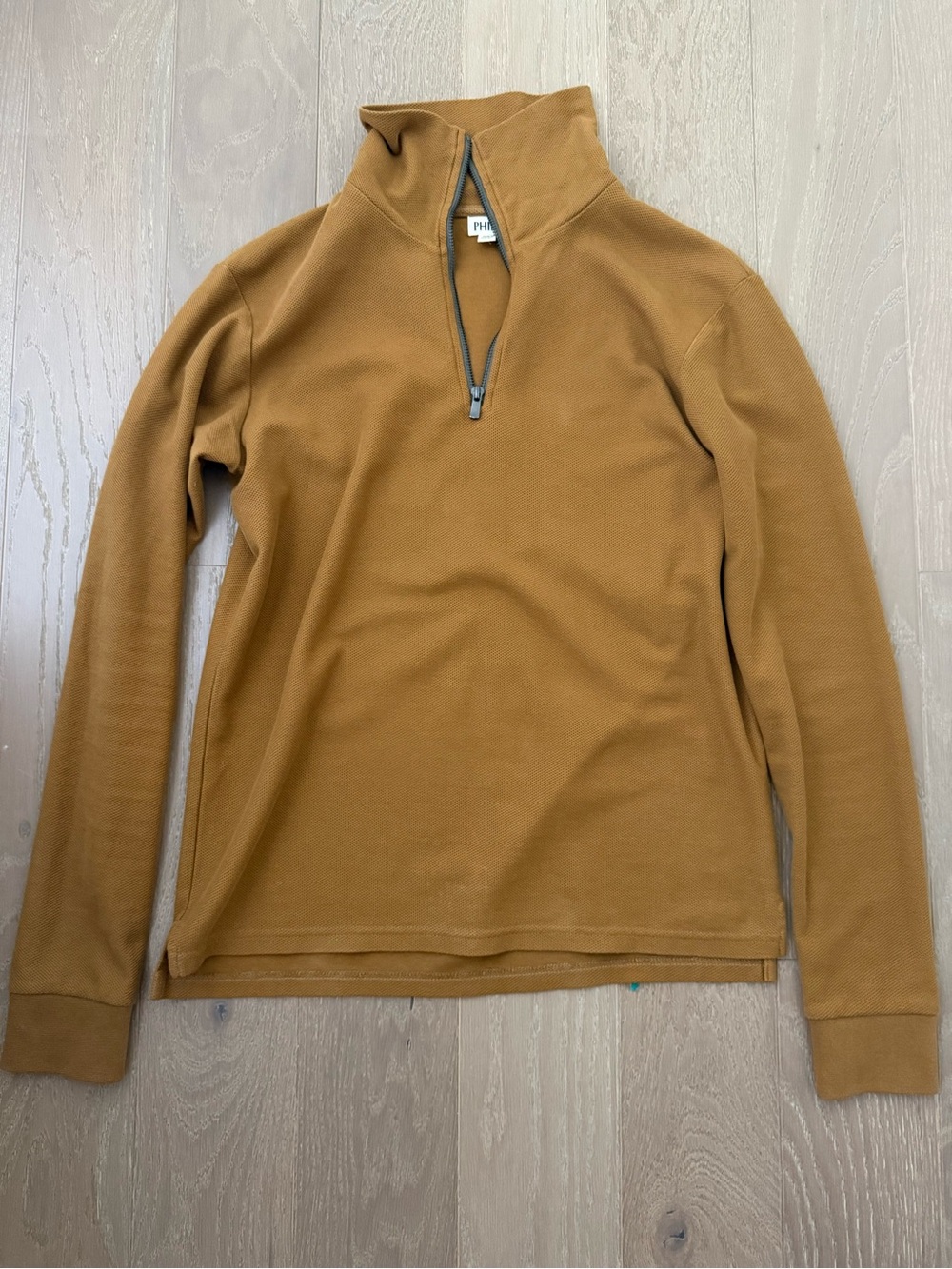 Quarter-Zip Men's Sweater in Camel